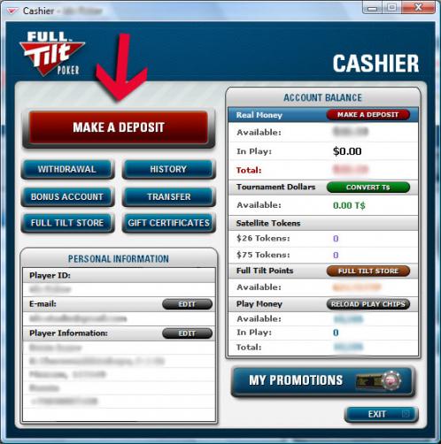 ������� �MAKE A DEPOSIT�