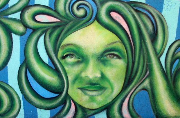 Green hair girl Green hair girl
